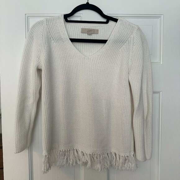 Loft Fringe Hem Sweater - Picture 1 of 3